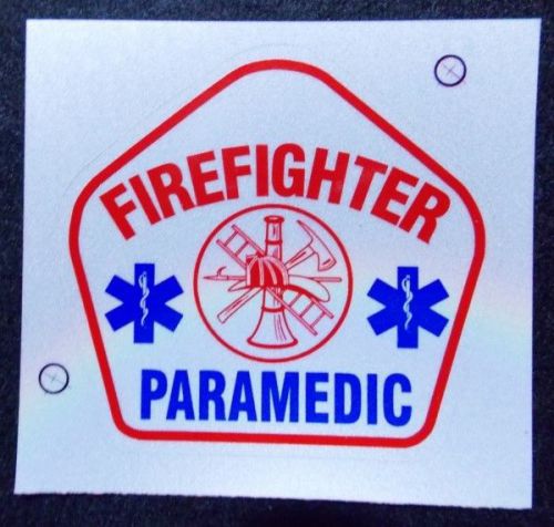 Avery FIREFIGHTER - PARAMEDIC Vinyl Reflective Helmet Badge Decal Sticker USA