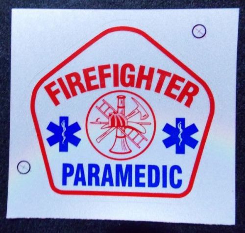 Avery FIREFIGHTER - PARAMEDIC Vinyl Reflective Helmet Badge Decal Sticker USA