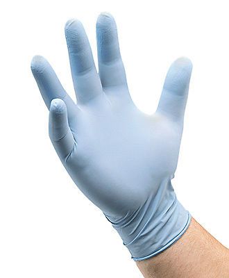 9-1/4&#034; powdered blue nitrile gloves - x-large (6 mil) (100 gloves) for sale