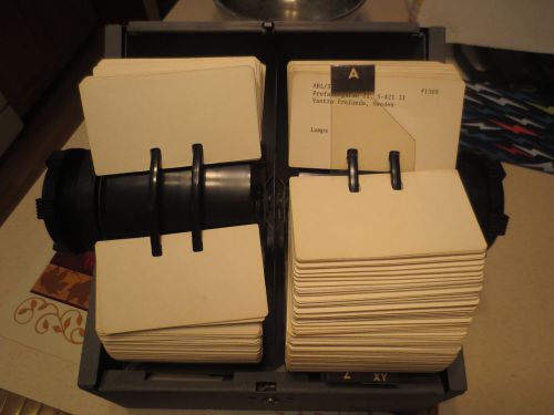 ROLODEX double wheel card file 11x11x13&#034;  #2400 T Zephyr American bakelite knobs