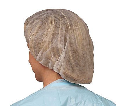21&#034; White Fabric Hair Caps  (100 Nets)