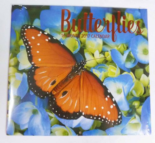 Floral Butterflies Annual 2017 Monthly Wall Calendar  yearly hanging 12 month