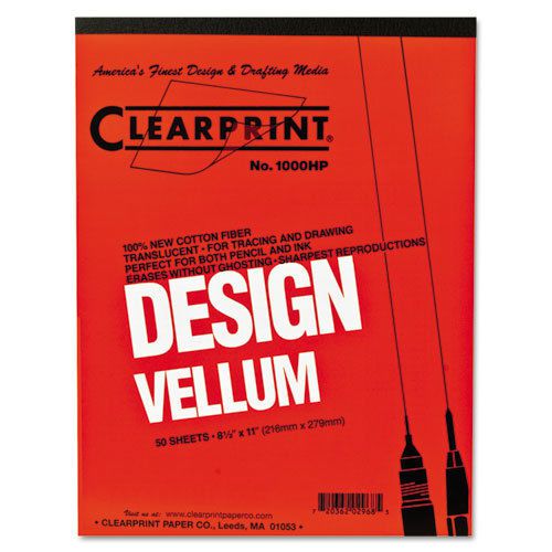 Design Vellum Paper, 16lb, White, 8-1/2 x 11, 50 Sheets/Pad