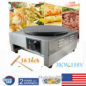 USEDNEW 16&#034;Commercial Electric Crepe Maker Pancake Machine Single Hotplate 3kW
