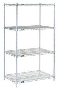 Nexel 14&#034; x 30&#034; x 63&#034;, 4 Tier, Poly-Z-Brite Adjustable Wire Shelving Unit, NSF