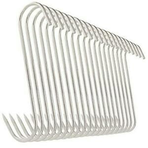 Meat Hooks, Stainless Steel Butcher Hooks for Meat Processing 20Pcs 6 Inches