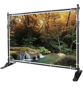 LeeMas Inc 10x8 ft Telescopic Trade Show Event Jumbo Banner Backdrop Stand