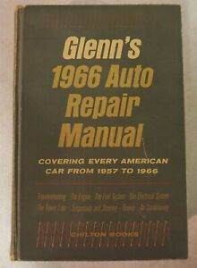 Vintage 1966 Glenns Auto repair manual Chilton Book