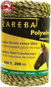 Zareba PW656Y6-Z Polywire 200-Meter 6-Conductor Portable Electric-Fence Rope