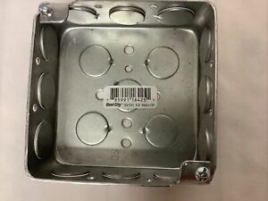 Steel City 52151-1/2 Pre-Galvanized Steel Square Box, 4-Inch Box 1-1/2-Inch Deep