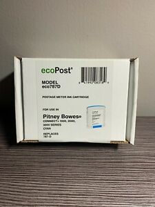 ecoPost Model eco787D Postage Meter Ink Cartridge Cyan for Pitney Bowes Connect+