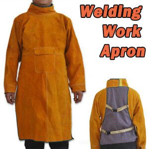 Leather Welding Welder Apron Blacksmith Mechanic Protective Working Gear Brown