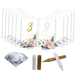 12 Pack Clear Blank Acrylic Sign Holder with Diamond Shape Acrylic Table Card