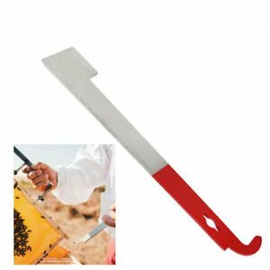 Stainless Bee Hive Tool Frame Lifter and Scraper J Shape Hook Beekeeper Kni T F4