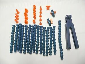 1/4&#039;&#039; LOC LINE TUBING, NOZZLES, VALVE, PLIERS ASSORTMENT - MIXED LOT USED