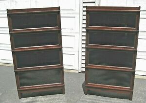 VINTAGE Matching Pair BIRCH HALE BARRISTER STACKING LAWYER&#039;S SECTIONAL BOOKCASE