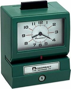 Acroprint 011070413 Model 125 Analog Manual Print Time Clock with Month/Date/...