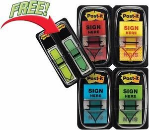 Post-it 680-SH4VA &#034;Sign Here&#034; Flags and Arrow Flags, Multiple Colors, 248 Flags