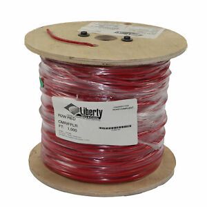 LIBERTY WIRE &amp; CABLE 22AWG 4-CONDUCTOR CABLE, 22/4C, CM/CMR, RED, 1000-FEET