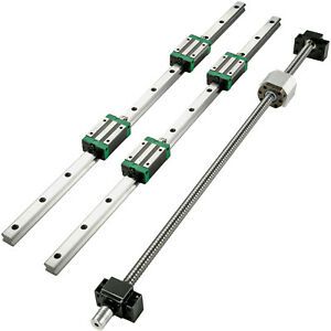 2X Linear RailsHGR20-2000mm4X BlocksBallscrew RM1605-2000mm BF12/BK12CNC Set