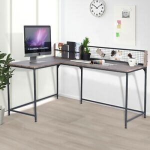 65-inch L-shaped Corner Game Table With Baffle , Modern Wooden Desk Office Study