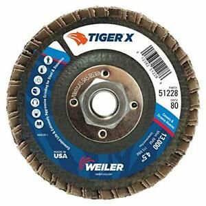 Weiler 51228 Tiger X Flap Disc Ceramic and Zirconia Alumina Flat Phenolic Bac...
