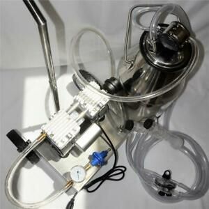 Goat Milker SS Mobile Base OILLESS Vacuum Pump 10 Liter SS Bucket Claw Regulator