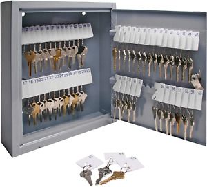 Sparco Secure Key Cabinet, 10 x 3 x 12 Inches, 60 Keys, Gray