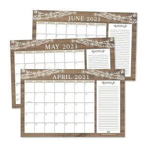 Rustic 2021-2022 Desk Calendar, Large Monthly Wall Planner, 18 Month Academic...