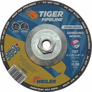Weiler 58092 6&#034; x 1/8&#034; Tiger Pipeline Z30T Type 27 5/8&#034;-11 Nut Pack of 10 6&#034; Dia