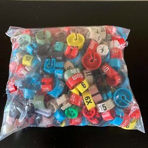 Hanger Size Garment Markers Black Plastic Tags Varied colors and sizes