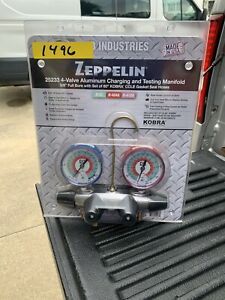 JB Industries Zeppelin M-25233 4-Valve Aluminum Charging and Testing Manifold