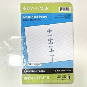 Day-Timer Lined Note Pages - Size 4 Refill # 87228 Note Pads