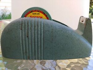 Vintage Heavy Cast Iron Scotch Cellophane Tape Dispenser Art Deco Whale Tail