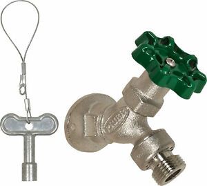 Prier Products C-355.50 Nickel 1/2&#034; Fpt Handle &amp; Key-Operated Angle Sill Faucet