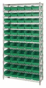 QUANTUM STORAGE SYSTEMS WR12-102GN 36 in W, 55 No. of Bins, Green