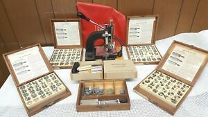 KINGSLEY HOT FOIL STAMPING &amp; EMBOSSING MACHINE / 4 FONT BOXES /  ACCESSORIES