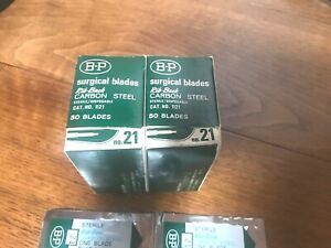 Bard-Parker 100 Rib-Back Stainless Steel Surgical Blades #21  New