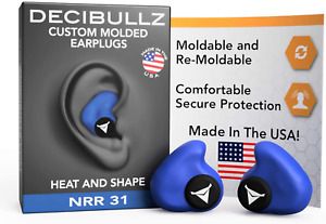 Decibullz - Custom Molded Earplugs, 31dB Highest NRR, Comfortable Hearing Protec
