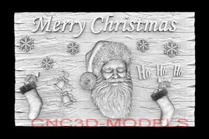 3D Model STL for CNC Happy New Year Aspire Merry Christmas Santa Claus D750