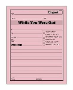 While You Were Out Pads, 4.25 x 5.5 Inches, Pink, 50 Sheets per Pad, 12 Pads