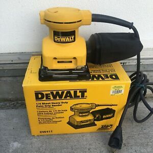 DeWalt DW411 1/4 Sheet Heavy Duty Palm Grip Sander w/Paperwork in Original Box