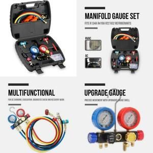 Lichamp Hvac Gauges With Hoses, Ac Manifold Gauge Set R410A R134A R12 R22 Refrig