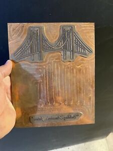 vintage brass printing plate bridge Building America’s future