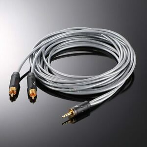 1Pcs MPS single crystal copper plug one point two audio cable 3.5 to RCA 1meter