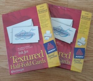 2 Sealed Packs: Avery 3378 Textured Half-Fold Cards - Ink Jet