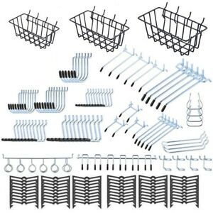 135PCS Pegboard Kit, 1/8 and 1/4 Inch Pegboard Hooks Assortment, Pegboard BinsZ7