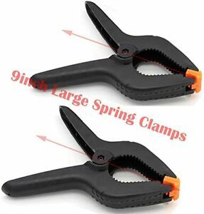 2 Pack Of 9” Large Spring Clamps Heavy Duty Nylon Muslin Woodworking Clamps