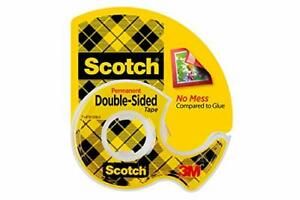 Scotch Double Sided Tape with Dispenser, Narrow Width, Engineered for Holding,