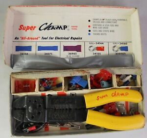 AMP Super Champ Wire Stripper Cutters Yellow Grip Electrical Kit